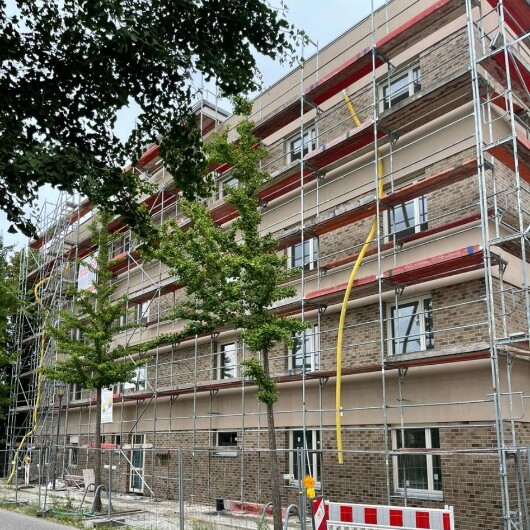 Arbeiten an einer Fassade